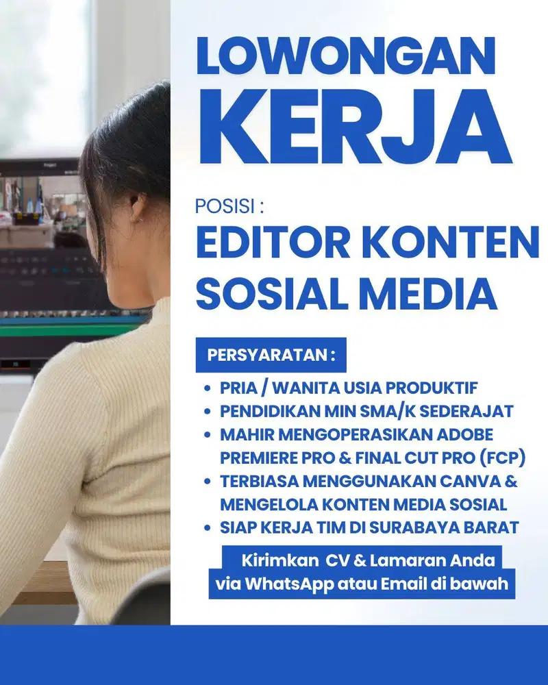 LOWONGAN KERJA EDITOR KONTEN SOSIAL MEDIA