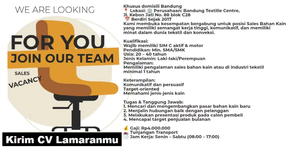 Lowongan Sales Kain