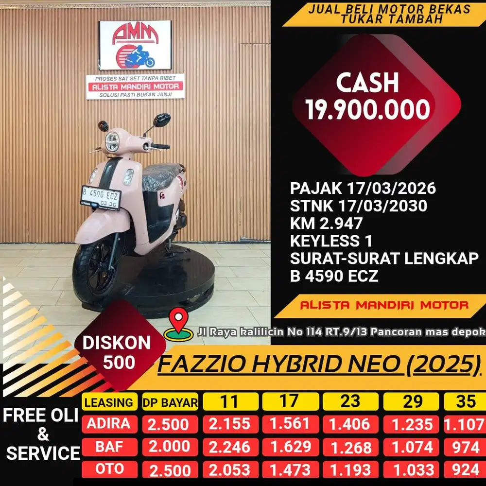 FAZZIO HYBIRD NEO 2025 MOTOR MATIC ESTETIK KEKINIAN BISA DI KREDIT