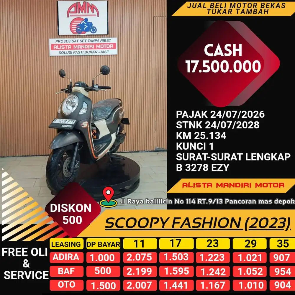 SCOOPY FASHION 2023 MOTOR MATIC BISA DI KREDIT PAJAK HIDUP