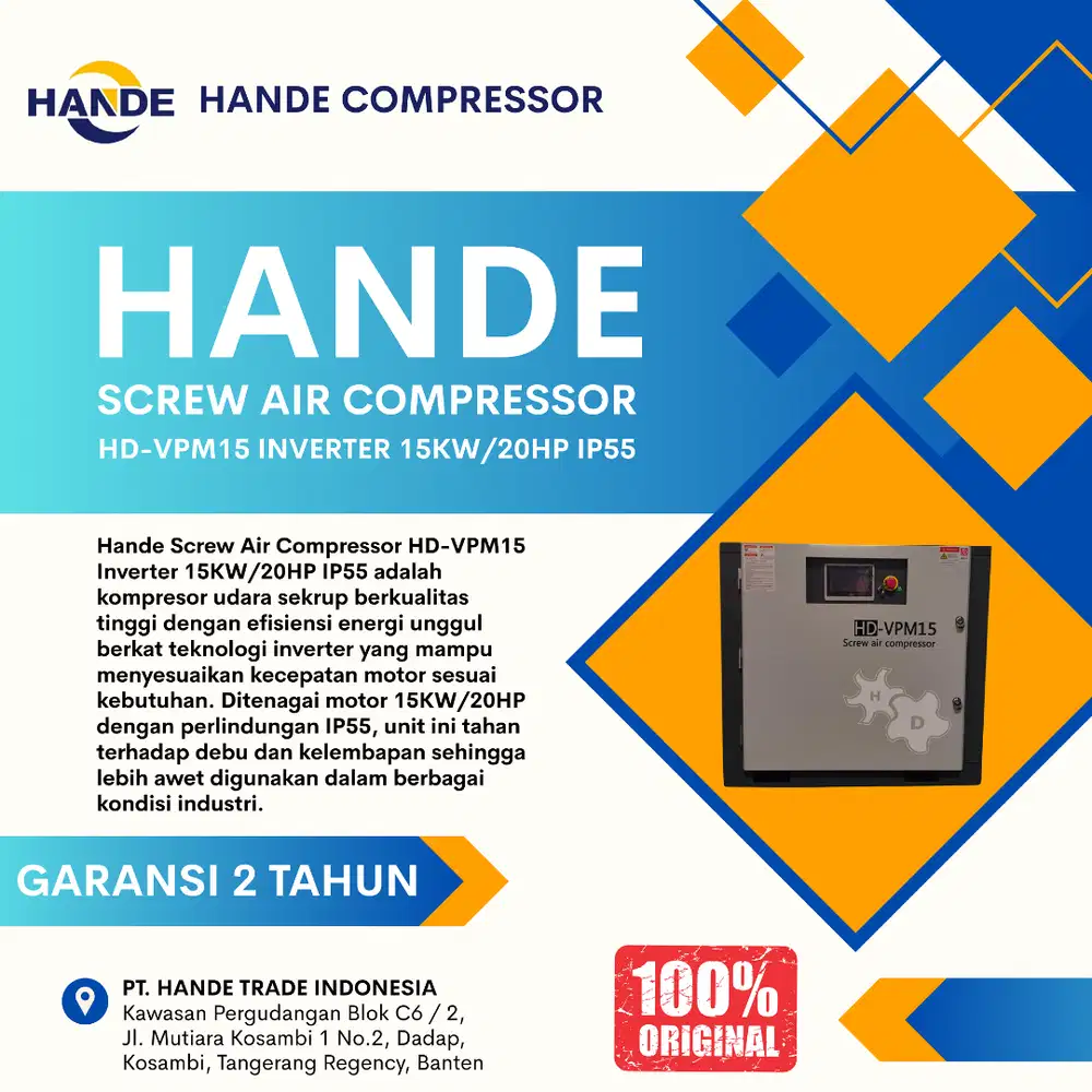 Hande Screw Air Compressor HD-VPM15 Inventer 15KW/20HP IP55 8 Bar