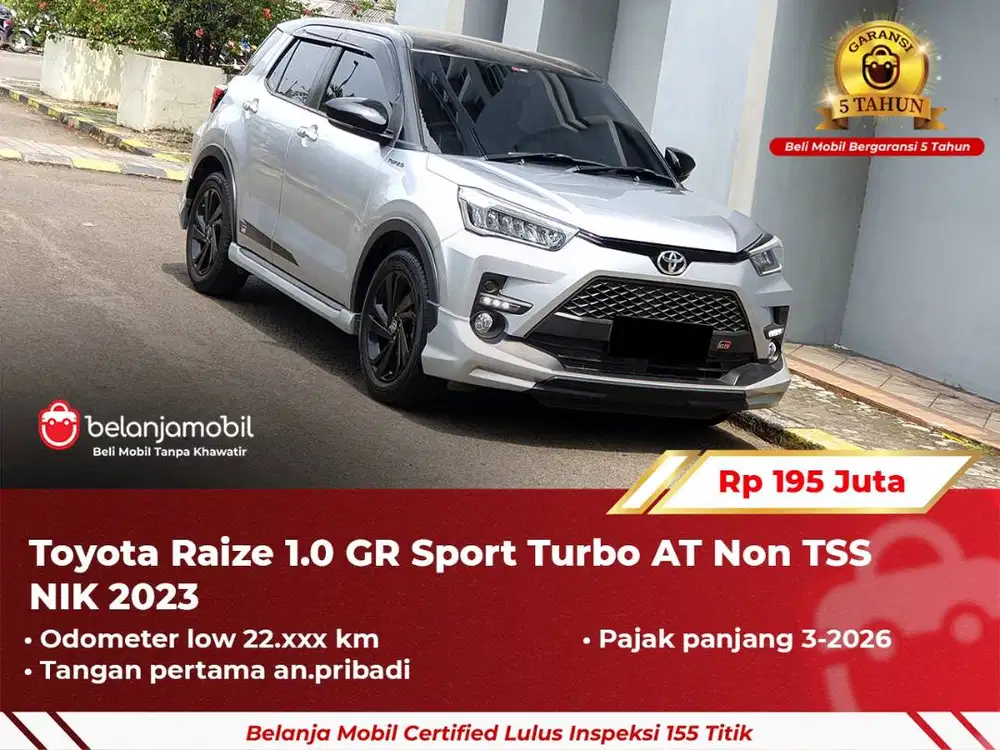 [ GARANSI 5TH ] Toyota Raize 1.0 GR Sport Turbo AT Non TSS 2023/2024