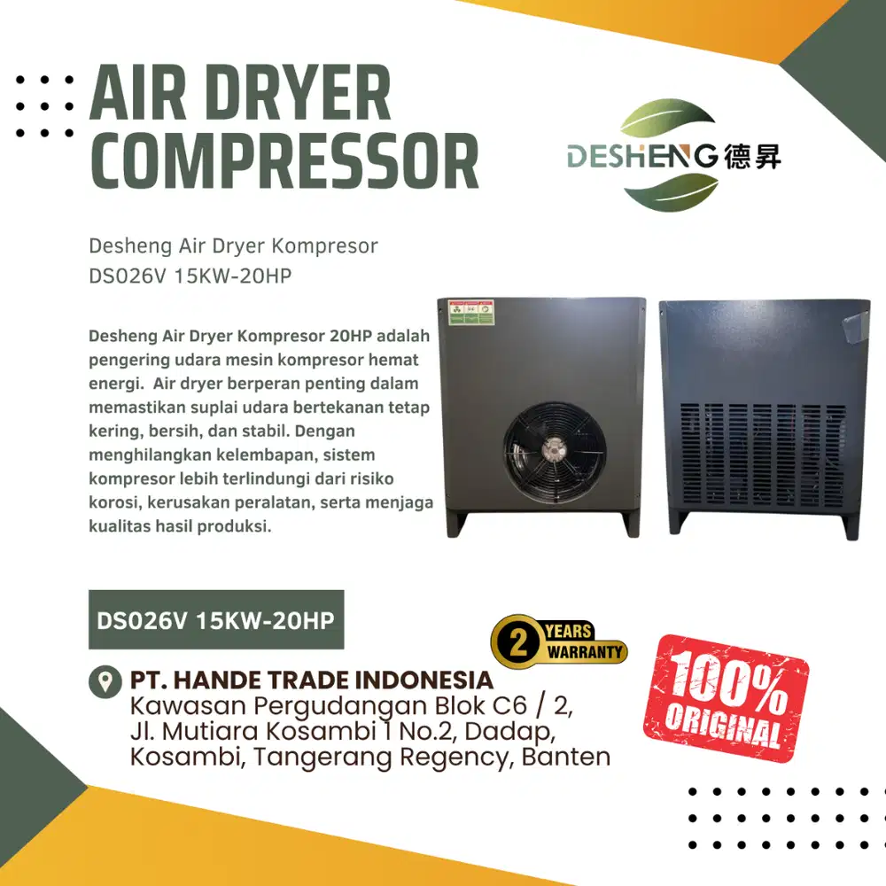 Desheng Air Dryer Compressor 15KW-20HP DS026V ORIGINAL!