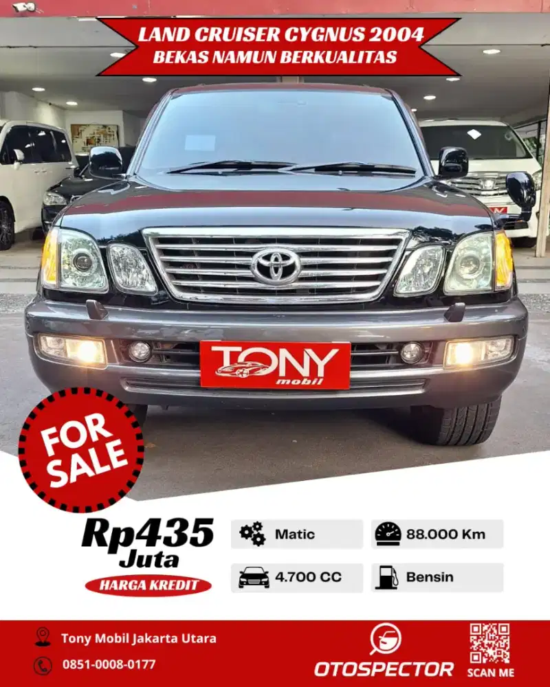 Toyota Land Cruiser Cygnus 4.7L AT 2004 Bensin Hitam