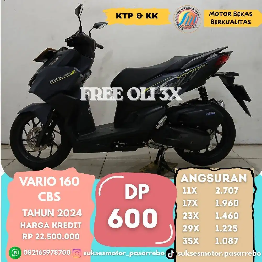 HONDA VARIO 160 CBS TAHUN 2024 GRATIS KIRIM SEJABODETABEK, BERGARANSI
