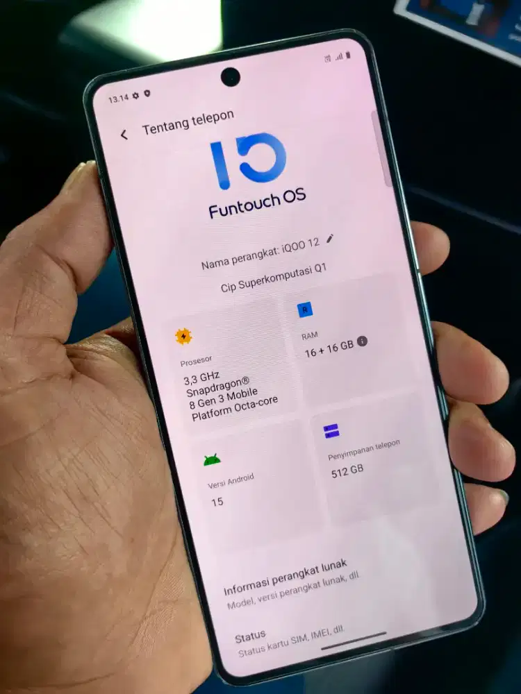 Iqoo 12 5G Snapdragon 8 Gen 3 ram 16Gb internal 512Gb bisa TT