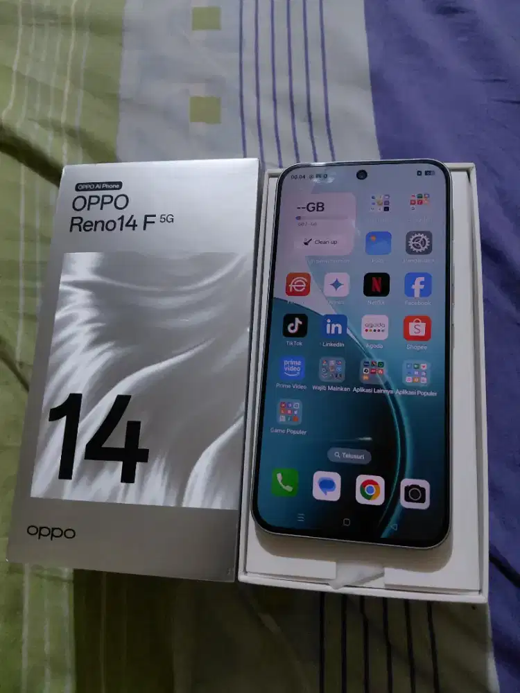Oppo reno 14F 5G ram 12/256 fulset mulus