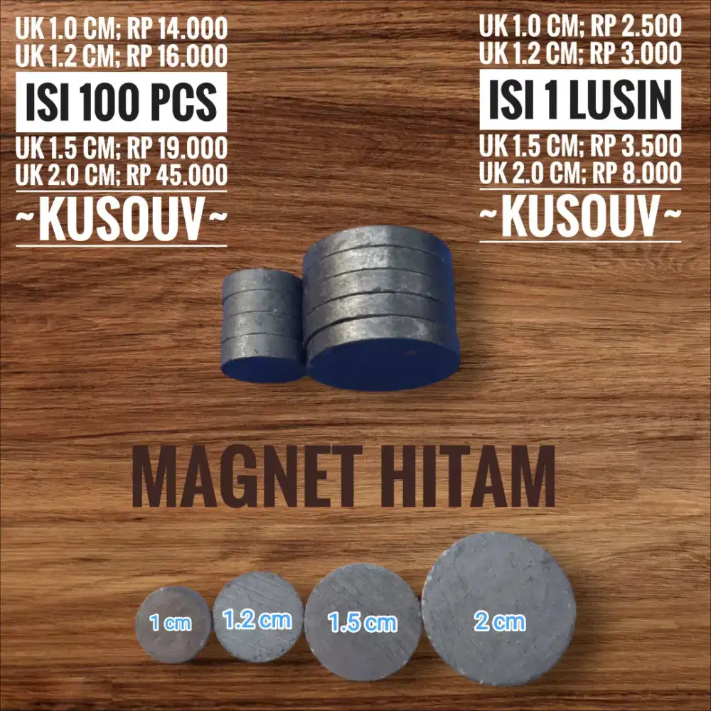 Magnet Kulkas/Magnet Hitam/Magnet Bolak Balik 2 Sisi