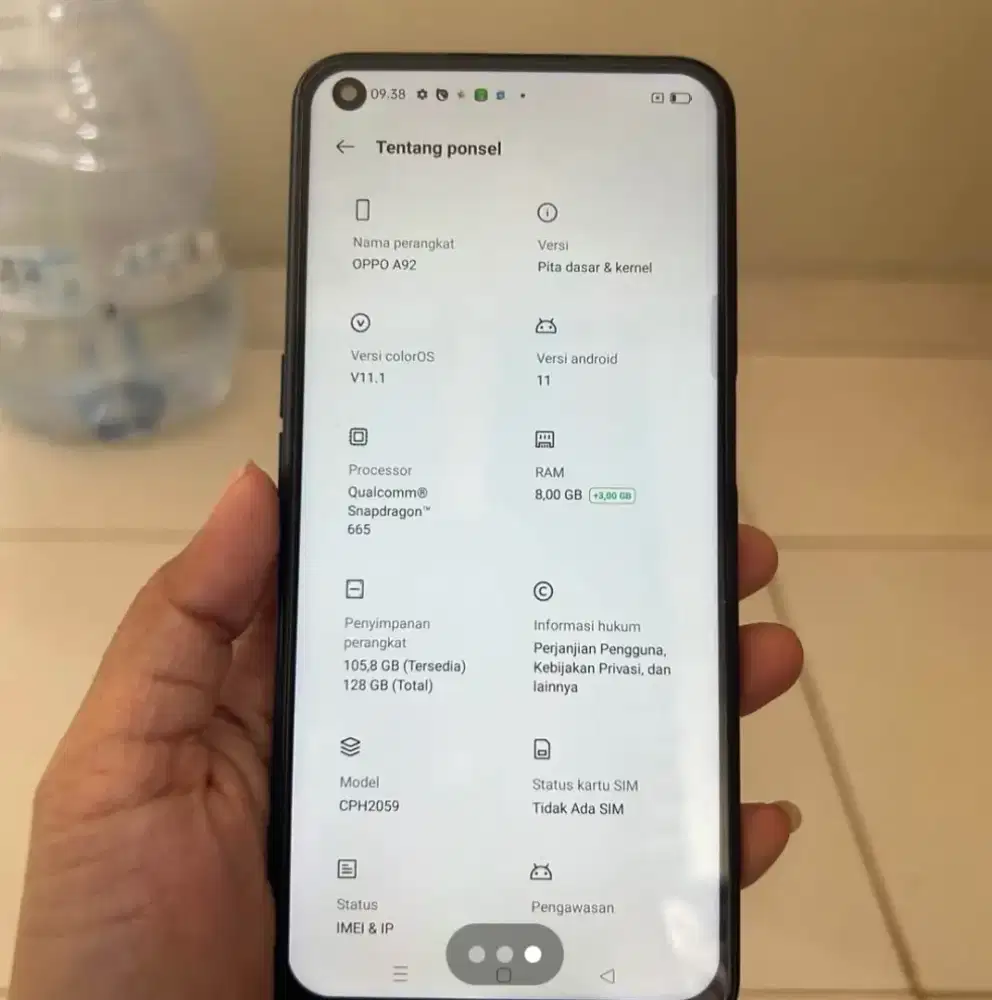 HANDPHONE OPPO A92 RAM 8 INTERNAL 128 NO KENDALA