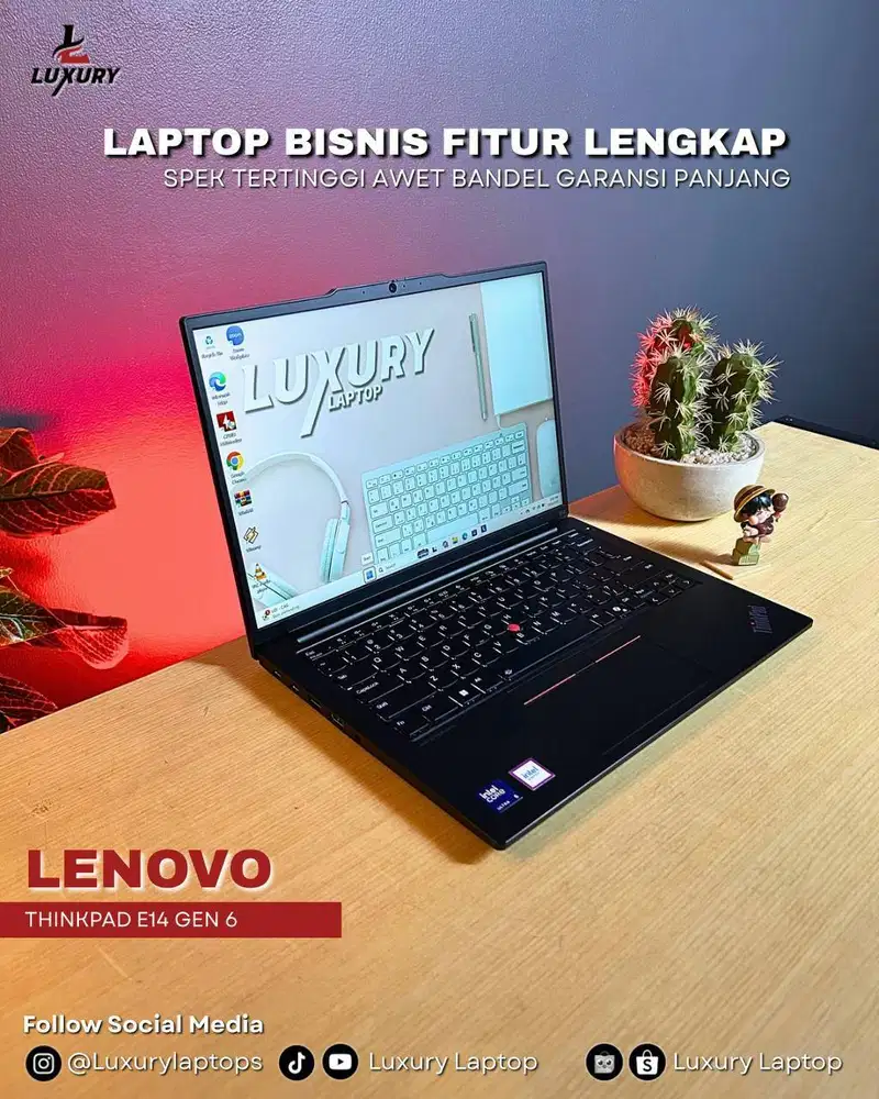 LAPTOP LENOVO THINKPAD E14 GEN 6 CORE ULTRA 5 125U SSD RAM RESMI ON BU