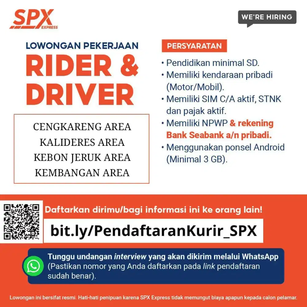 URGENT!! LOWONGAN KURIR SPX EXPRESS