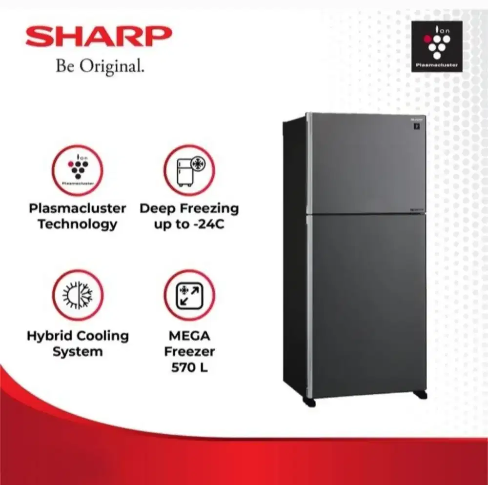 KULKAS 2 PINTU SHARP GRAND VETRO II SJ-IG762PM-SL