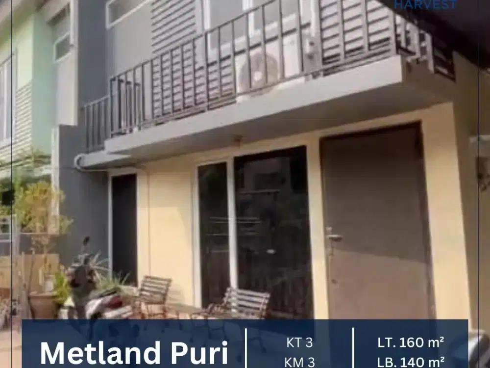 DIJUAL CEPAT ! RUMAH 3 KAMAR BAGUS DAN SIAP HUNI DI METLAND PURI