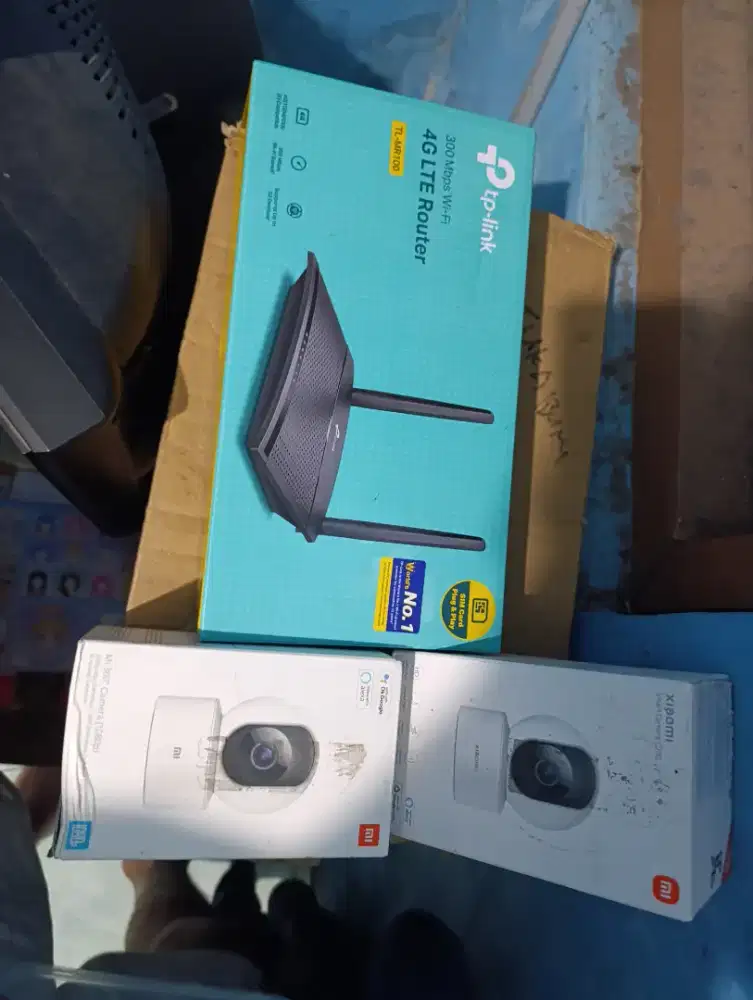 2 buah cctv xiaomi c200 & 360 plus mikrosd dan tplink modem siap pakai