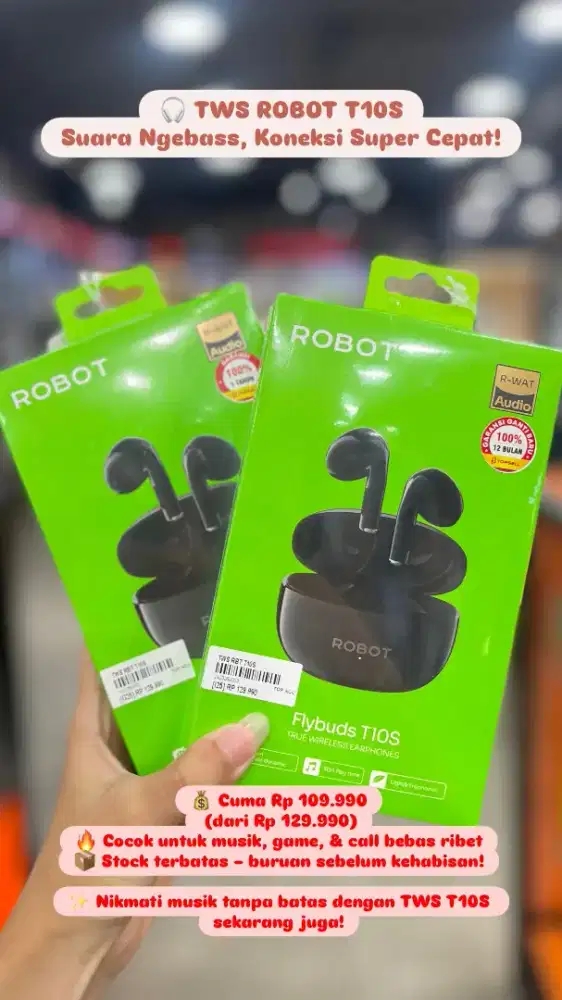 TWS Robot T10S  - Headset Bluetooth