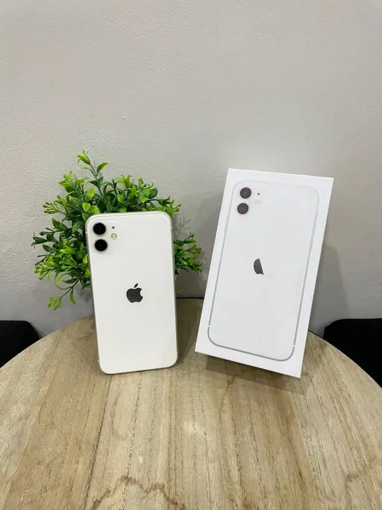 IPhone 11 256GB White mulus Fullset BH 100% Sinyal Permanent Face Off