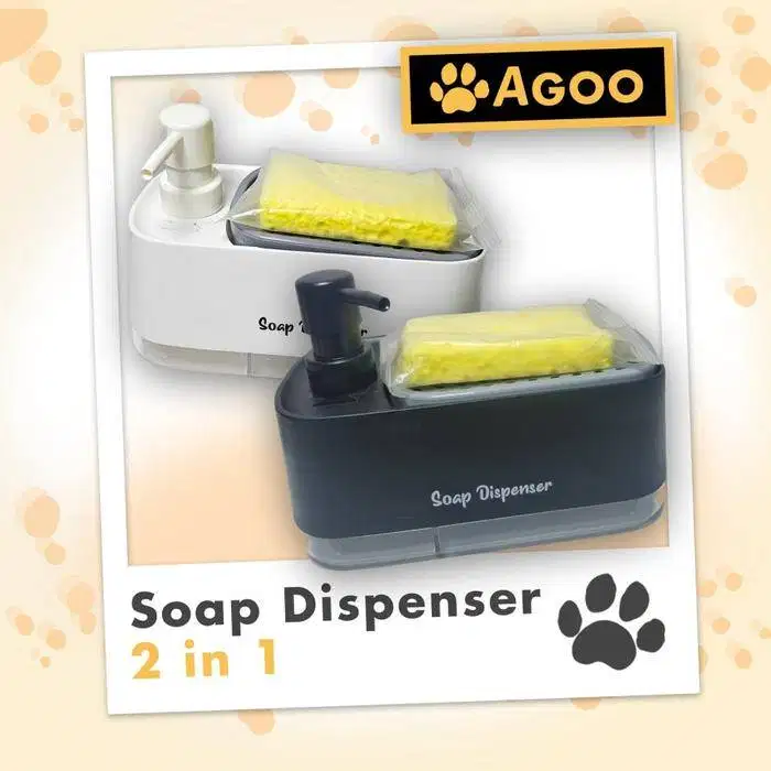tempat sabun cuci piring 2 in 1 soap dispenser free spons