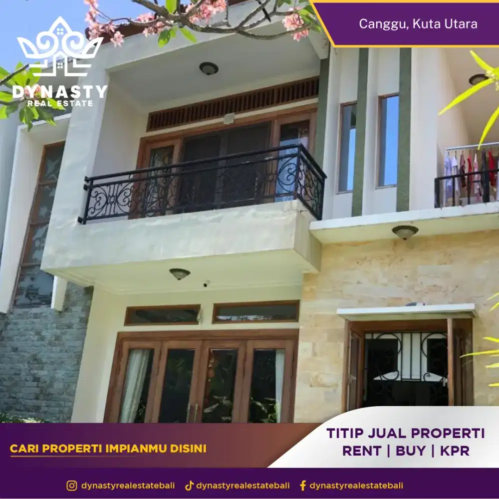 Disewakan villa 2 lantai minimalis di canggu