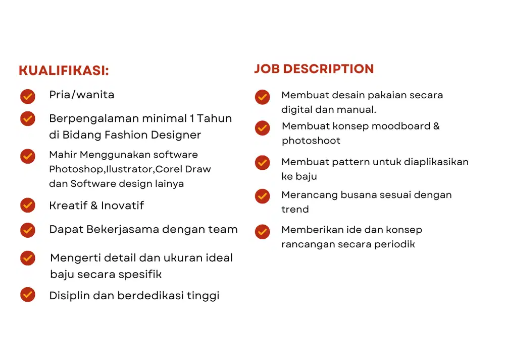 LOWONGAN KERJA FASHION DESIGNER