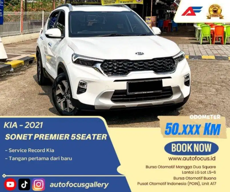 Tdp20JT Kia Sonet 1.5 AT Premier 5 seater AT putih 2021