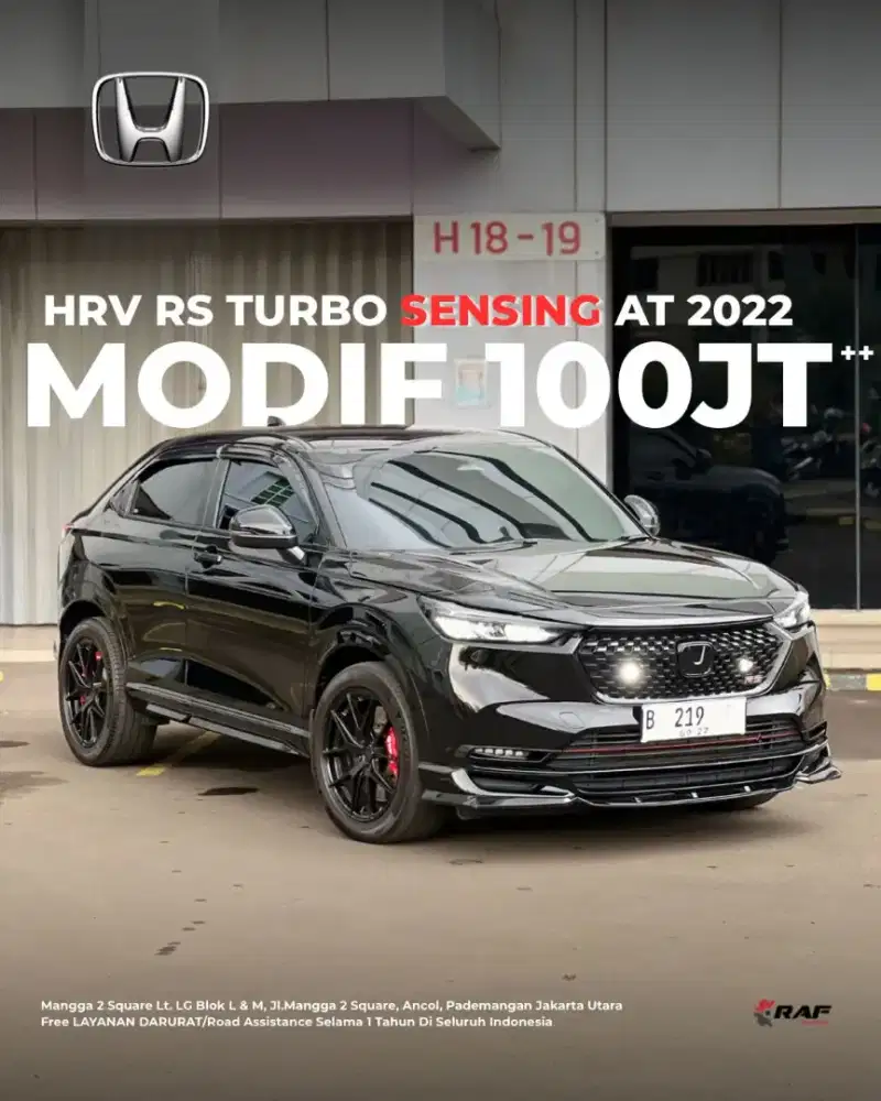 Honda HRV RS 1.5L Turbo AT 2022 HITAM Sensing HEDON