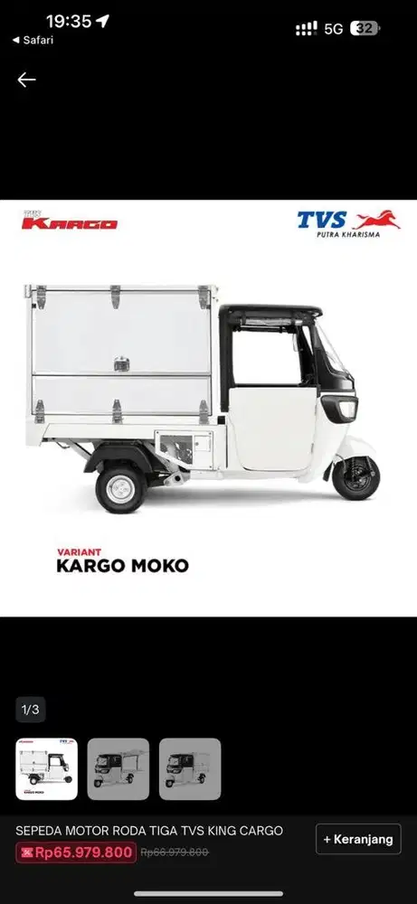 Kurir vespa 3 roda