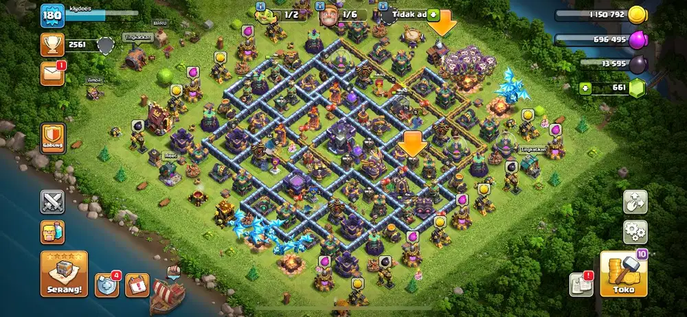 akun coc TH 15 belum max