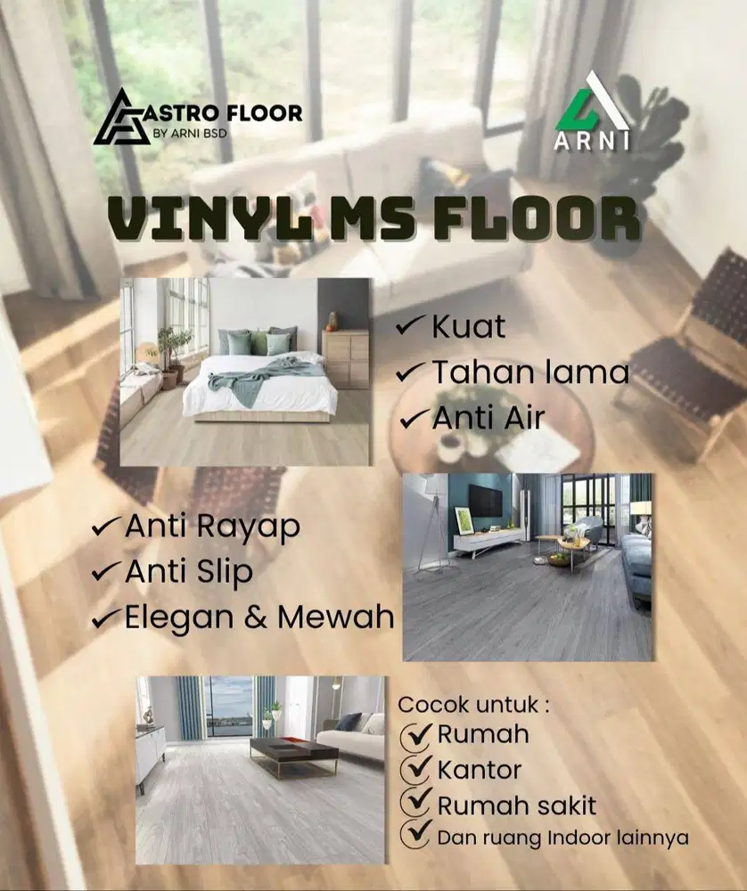 VINYL MS FLOOR PVC ANTI RAYAP DAN ANTI JAMUR UNTUK RUMAH, KANTOR DAN R