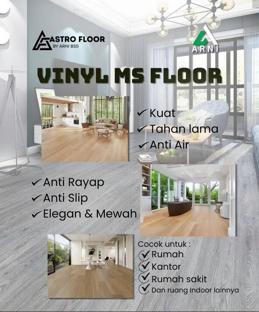 VINYL MS FLOOR PVC ANTI RAYAP DAN ANTI JAMUR UNTUK RUMAH, KANTOR DAN R