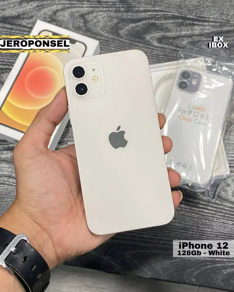IPHONE 12 128GB WHITE EX IBOX LIKE A NEW MULUS ORIGINAL BATTERY GANTI