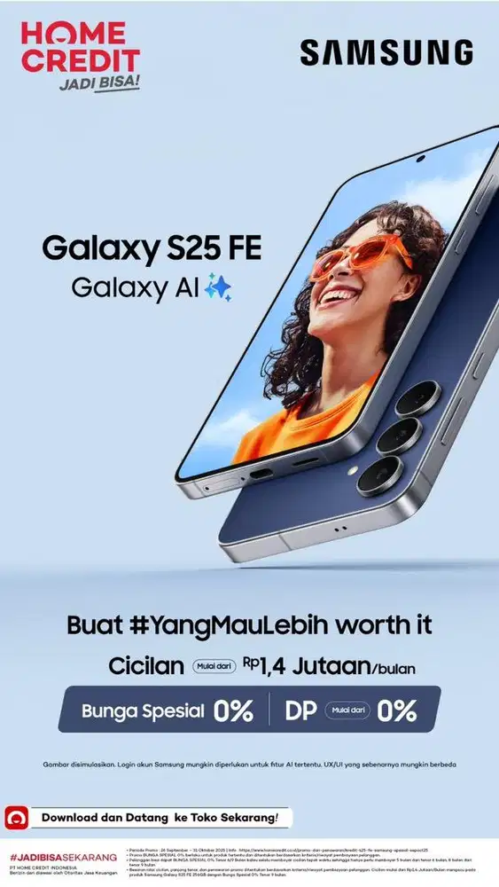 CICILAN SAMSUNG GALAXY S 25 FE TANPA DP DI HOME CREDIT