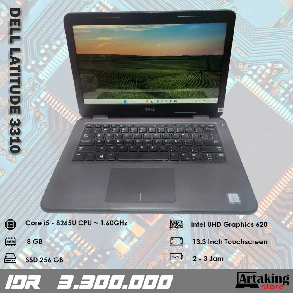 Layar Sentuh - Dell Latitude 3310 - Core i5 - Gen 8 th - SSD 256 GB