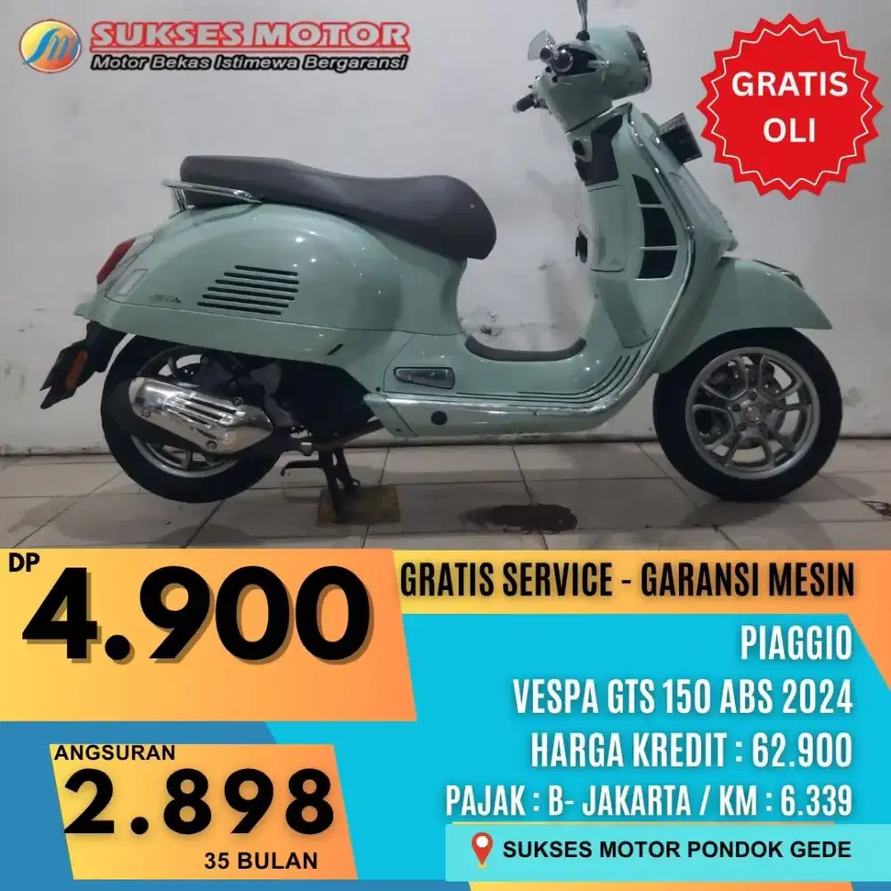 LIKE NEW PIAGGIO GTS 150 ABS TH 2024 SYARAT KTP KK