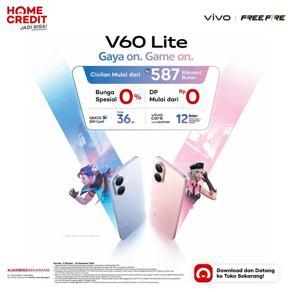 CICILAN VIVO V60 LITE TANPA DP DI HOME CREDIT