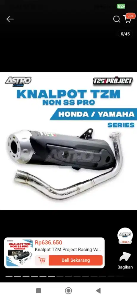 knalpot TZM original