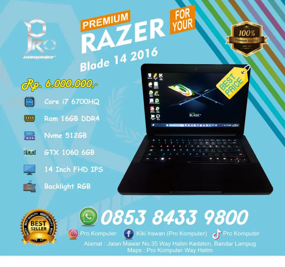 Razer Blade 14 2016 Gaming Render Prokomputer