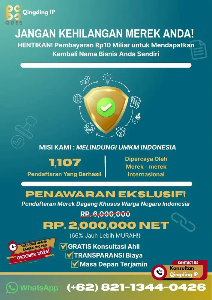 Daftar Merek Gratis Konsultasi, Pendampingan sampai Sertifikat Terbit