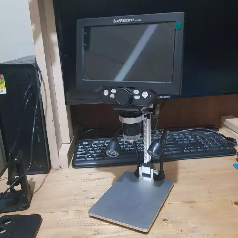Microscope Digital G1200 Layar 7 inch Full HD Lengkap Dengan Lampu LED