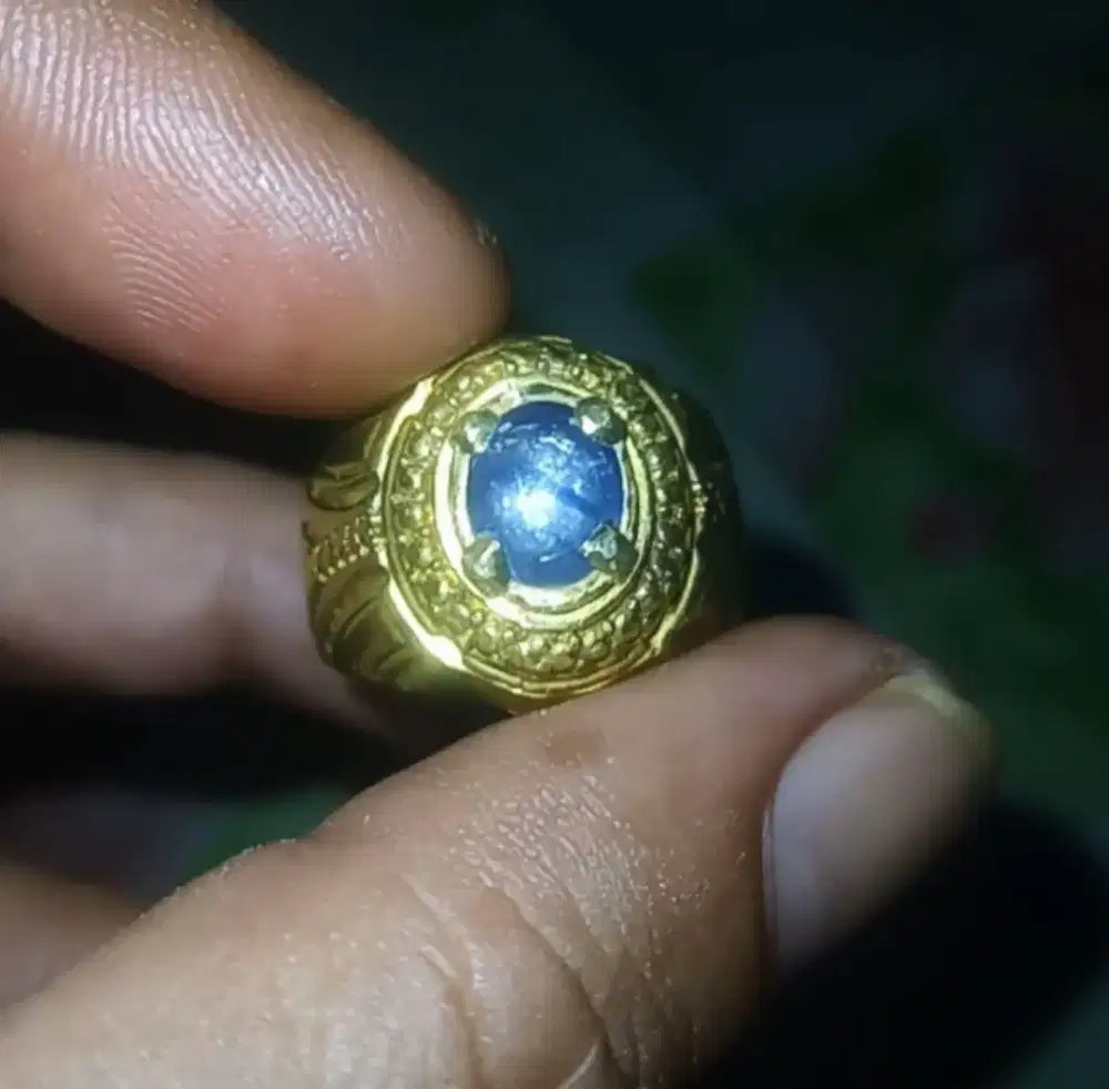 Batu cincin permata asli blue safir srilanka kantoran