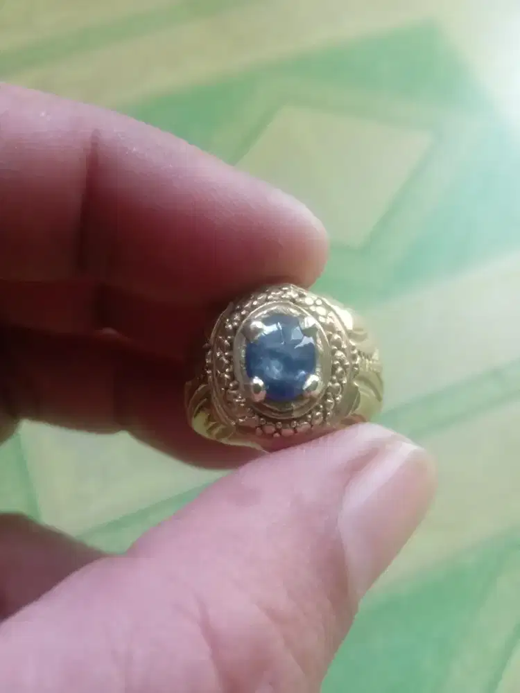 Batu cincin permata asli blue safir srilanka kantoran