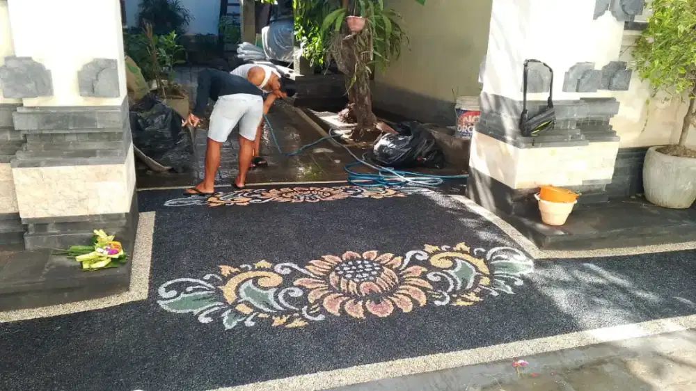 pemasangan batu sikat