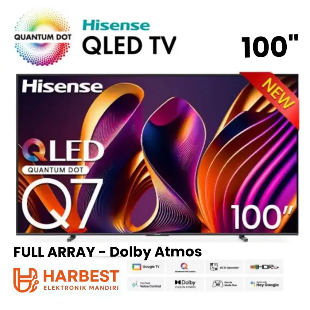 HISENSE TV 100 Inch QLED 4K Full Array 100Q7N Dolby Atmos Quantum Dot