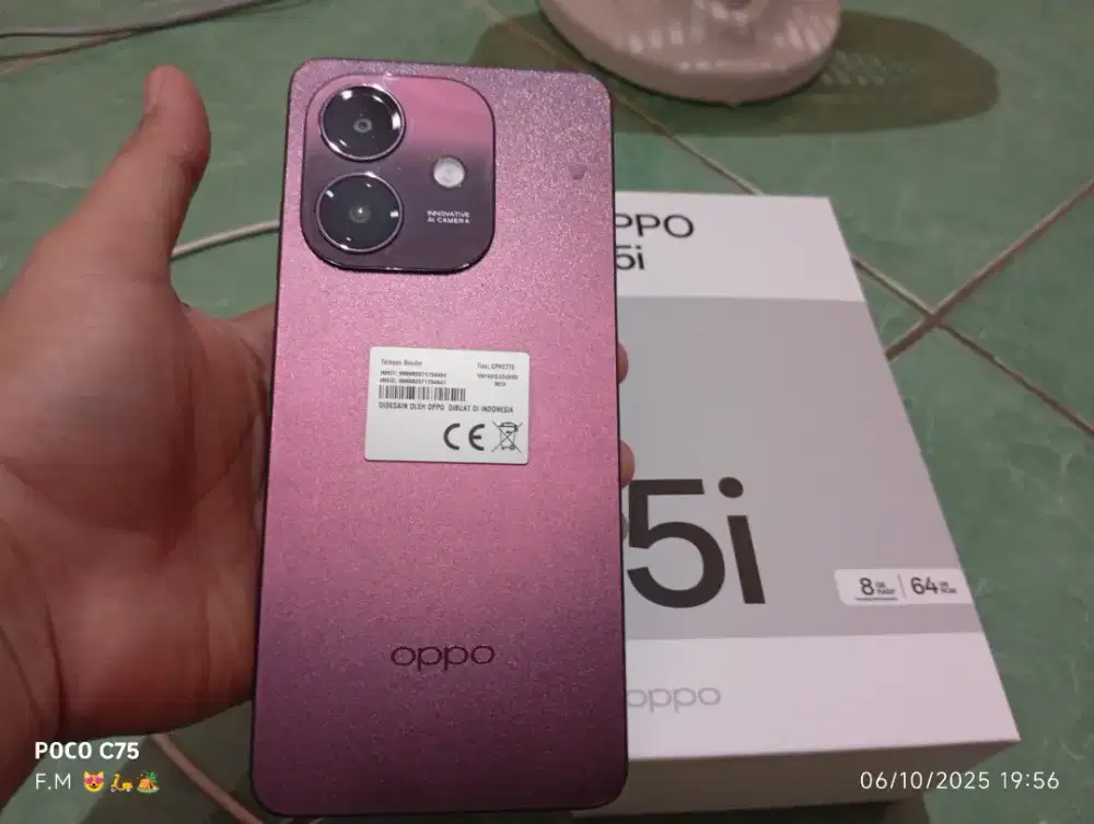 Oppo A5i Ram 4gb+4gb/64gb Fullset 1bulan pemakaian