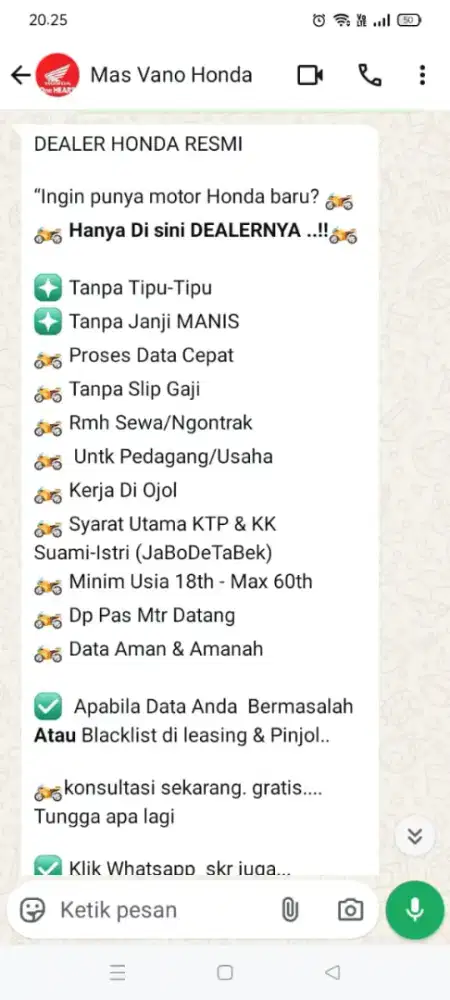 Yang mau kredit motor honda