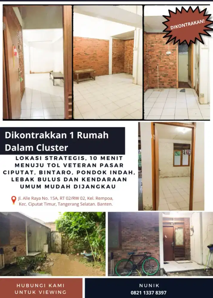 Dikontrakkan 1 Rumah Di Dalam Cluester