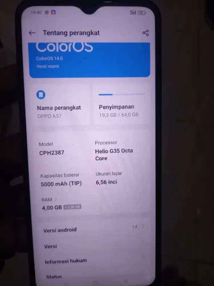 Oppo A57 ori siap pakai