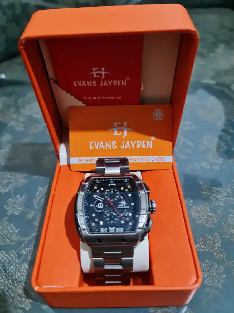Evan jayden chrono tgl aktif rantai stainless ori mulus lengkap sby