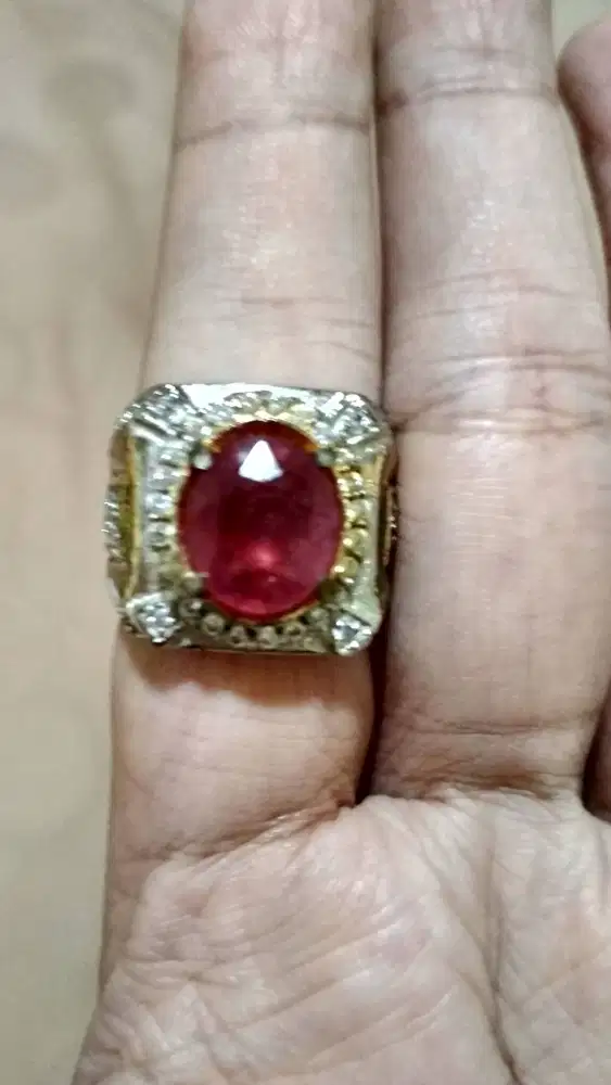 Batu Padparadscha Sapphire Memo WGL Ring Perak