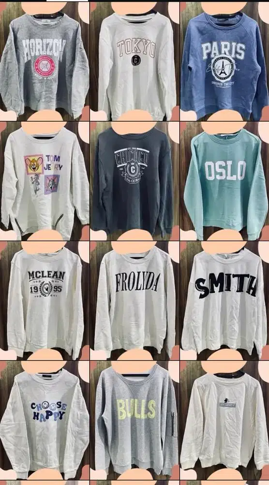 thrift crowneck take all 18pcs