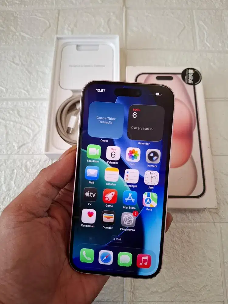 Iphone 15 128 Pink Resmi Mulus Fullset Ori Garansi Aktif
